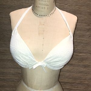 Sexy white lace bikini top